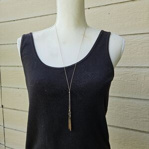 rose gold tone lariat necklace